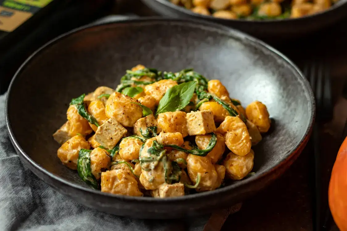 Gnocchi z pieczoną dynią i szpinakiem